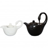 Чайный набор 2 пр. Лебеди, чёрно-белые (чайник 1л, чайник 500мл)