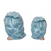 Копилка Совы-пара Оригами, камень синий