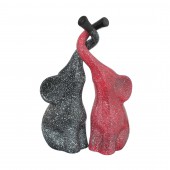 Сувенир-статуэтка Слоны пара, Инь-Янь №2, чёрно-красный, гранит