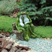 Садовая фигура Лягушки на лавочке, рисовка (Гипс)
