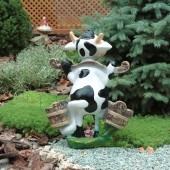 Садовая фигура Корова с коромыслом (Гипс)