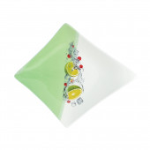 Тарелка Скат, бело-зелёная, деколь Лайм (245х285мм) (ящик+ПЭТ)