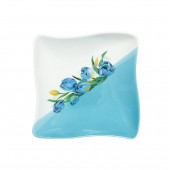 Салатник Медуза, бело-голубой, деколь Тюльпан, 700мл (ящик+ПЭТ)