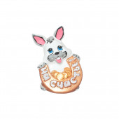 Копилка Кролик с подковой малый, рисовка (цвета в ассортименте)