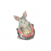 Копилка Кролик с подковой малый, цветная глазурь