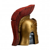 Копилка Череп серебрянный в золотом шлеме легионера (Гипс)