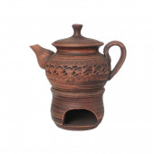 Чайник заварочный на камине Домашний, декор, 700мл (красная глина)