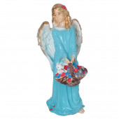 Сувенир Ангел с корзиной огромный, цветной (цвета в ассортименте) (Гипс)