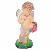 Сувенир Ангел с корзиной большой, цветной (Гипс)