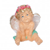 Сувенир Ангел сидячий №2, цветной (Гипс)