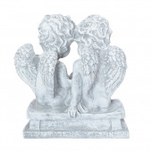 Сувенир Ангелы-пара с книгой большие, камень серый (Гипс)