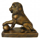 Сувенир гипсовый Лев №11, коричнево-золотой (Гипс)