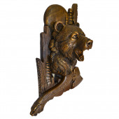 Сувенир Медведь №8, коричнево-золотой (Гипс)