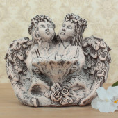 Сувенир Ангела пара с цветком (песок) (Гипс)