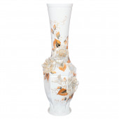 Напольная ваза Нирвана, белая, перламутр, лепка