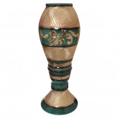 Напольная ваза Акирия сетка, золото, зелёная