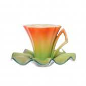 Чайная пара 2 пр. Лотос (чашка 160мл+блюдце), цветная