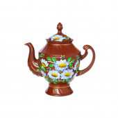 Чайник заварочный Античный, кор. глазурь, роспись Ромашки, 600мл