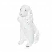 Сувенир Собака Спаниель мини, глазурь белая