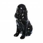 Сувенир Собака Спаниель мини, глазурь чёрная
