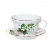 Чайная пара 2 пр. Троянда (чашка 500мл+блюдце) - Ландыш