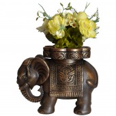 Сувенир-подставка-кашпо Слон №5, коричневый (Гипс)