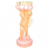 Садовая фигура Ангел с чашей, цветной, новый (Гипс) - персиковый