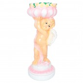 Садовая фигура Ангел с чашей, цветной, новый (Гипс) - розовый
