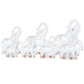 Сувенир Семья слонов, белые, перламутр (в наборе 7 шт)
