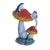 Садовая фигура Лягушки на грибах (Гипс)