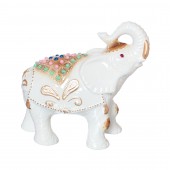Сувенир Слон индийский, белый, со стразами