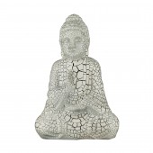 Садовая фигура Будда, кракелюр, белый