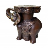 Сувенир-подставка Слон №10, коричневый, золото (Гипс)