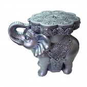Сувенир-подставка Слон №10, серебро (Гипс)