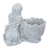 Садовая фигура Лидия, камень серый, кашпо (Гипс)
