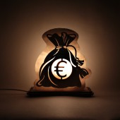 Светильник соляной с фанерной накладкой Мешок Евро
