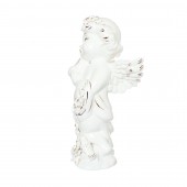 Сувенир Ангелок-мальчик с сердцем, белая лепка, гламур