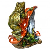 Садовая фигура Лягушка на грибе (цветная бронза) (Гипс)