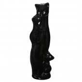Копилка Кошка гладкая Багира-мама, большая, глазурь чёрная