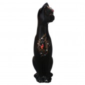 Копилка Кошка Камила средняя, рисованная, глазурь чёрная