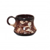 Чашка чайная турочная лепка коричневая, 200мл