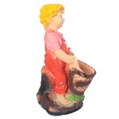 Садовая фигура, Мальчик с корзиной, цветной, кашпо (Гипс)