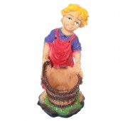 Садовая фигура, Мальчик с корзиной, цветной, кашпо (Гипс)