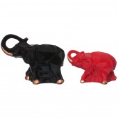 Копилка Слоны-пара Оригами, чёрно-красный, акрил