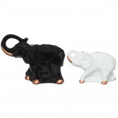Копилка Слоны-пара Оригами, чёрно-белый, акрил