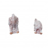 Копилка Слоны-пара Оригами, камень коричневый, акрил