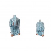 Копилка Слоны-пара Оригами, камень синий, акрил
