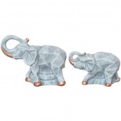 Копилка Слоны-пара Оригами, камень серый, акрил