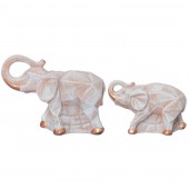 Копилка Слоны-пара Оригами, камень бежевый, акрил