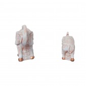 Копилка Слоны-пара Оригами, камень бежевый, акрил